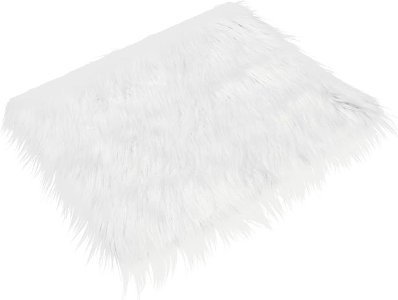 White Imitation Fur Photography Blanket Soft Newborn Backdrop for Birth Announcement Photo Props - Image 1